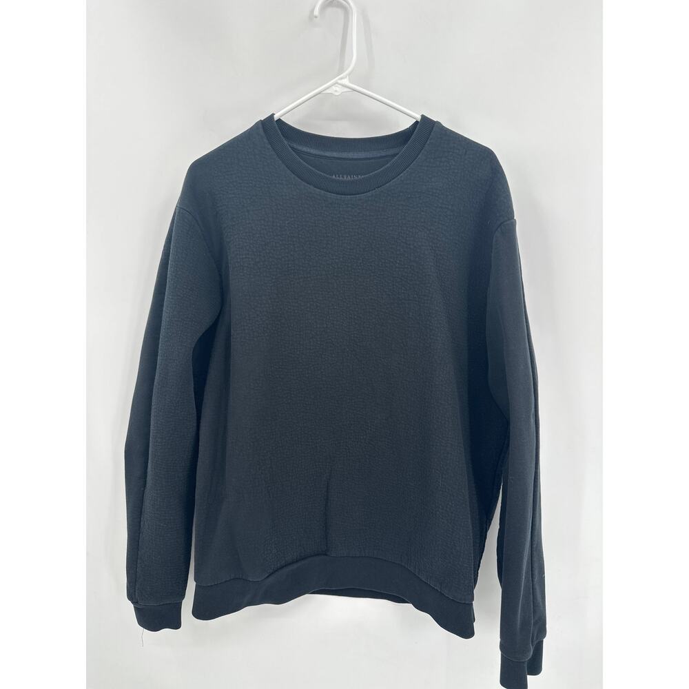 ALLSAINTS Black textured Crew Neck Sweatshirt Size Medium